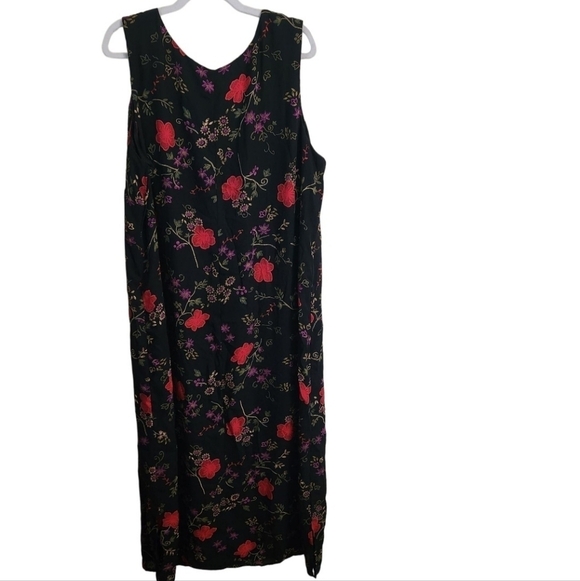 Rabbit Rabbit Rabbit Vintage Black Floral Maxi Dress Size 22W - Picture 2 of 5
